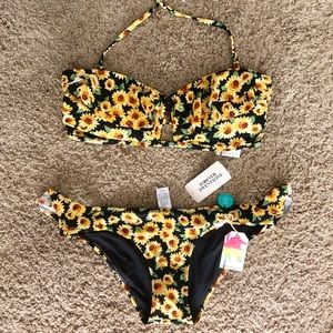NWT Forever 21 Sunflower Bathing Suit
